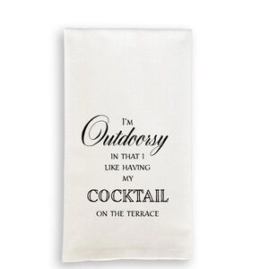NEW French Graffiti Dish Towel - Outdoorsy Cocktail